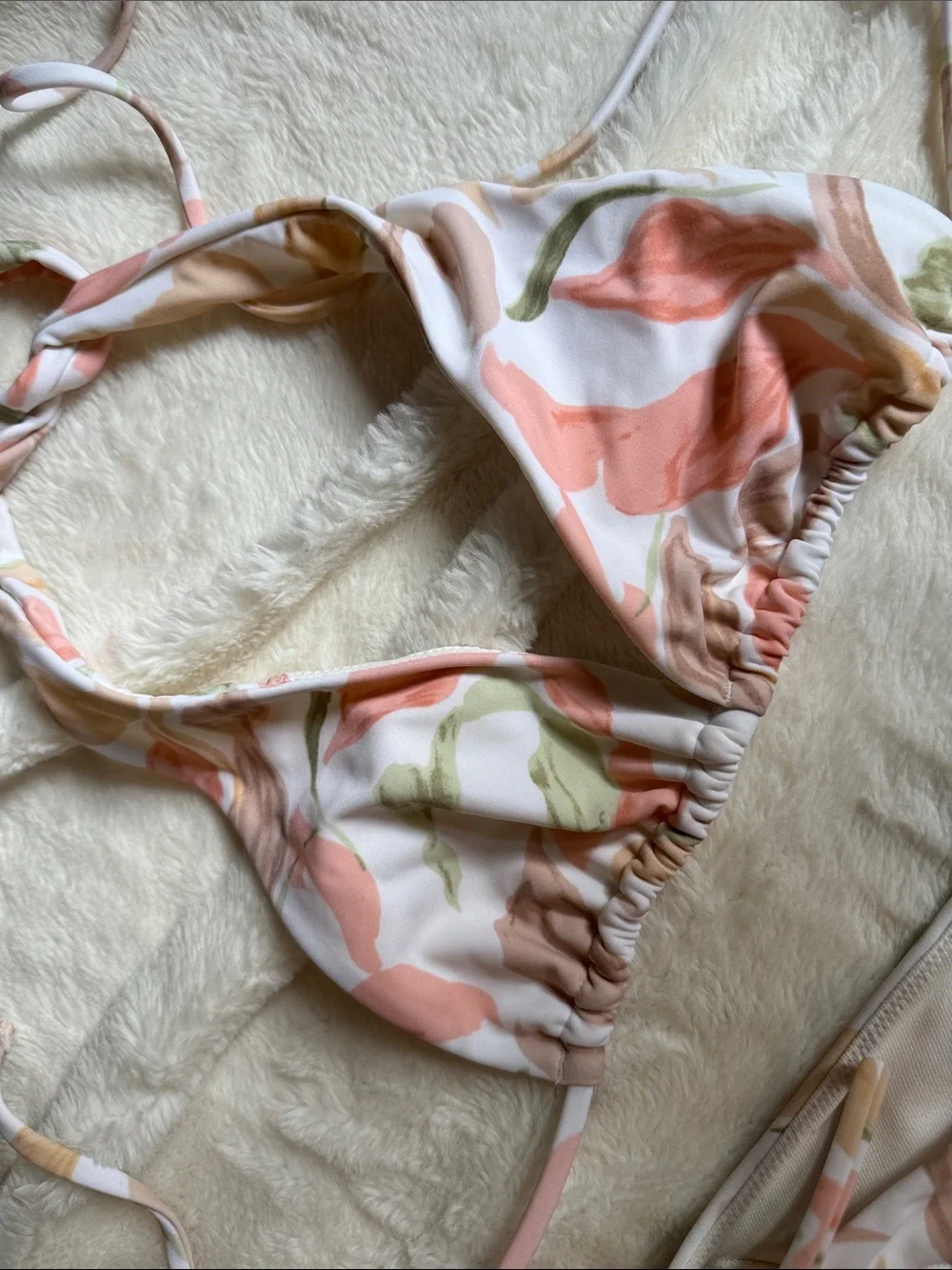 Abercrombie & Fitch Pink White Floral Side Tie Multiway Bikini Matching Set - Picture 3 of 7